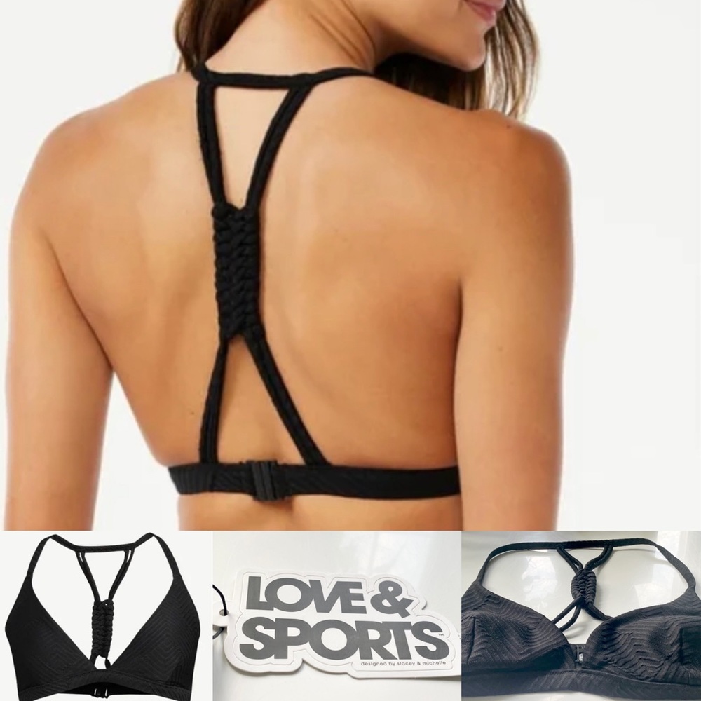 Love & Sports Triangle Bikini Top L